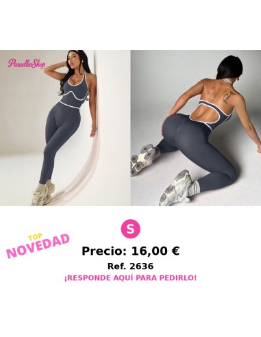 Enterizo deportivo  con cuello de halter, espalda descubierta