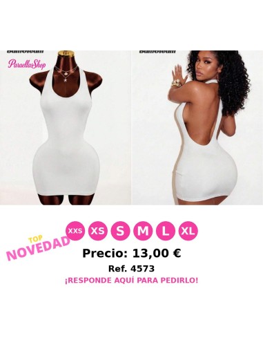 Vestido corto ajustado de vendaje blanco
