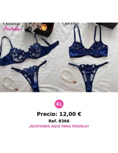 Conjunto De Lencería Sexy De Malla Bordada