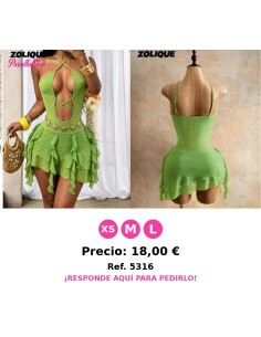 Vestido mini de encaje con cuello de collar con lazo