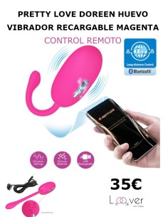 PRETTY LOVE - DOREEN HUEVO VIBRADOR RECARGABLE MAGENTA CONTROL REMOTO