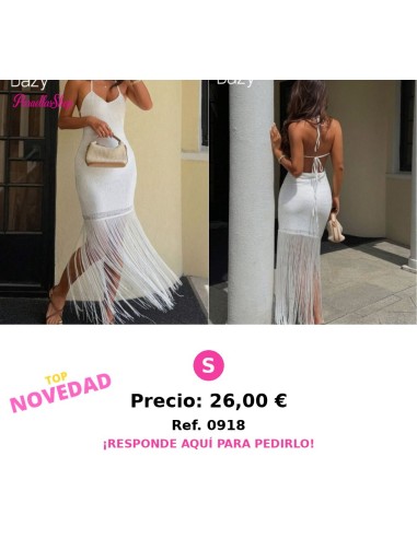 Vestido ajustado largo de mujer de color blanco marfil
