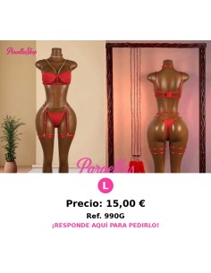 Nuevo conjunto lencería roja de moda