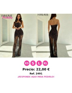 Vestido maxi elegante con estampado de leopardo,