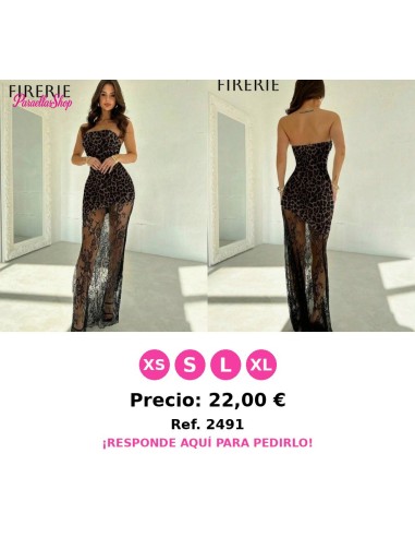 Vestido maxi elegante con estampado de leopardo,