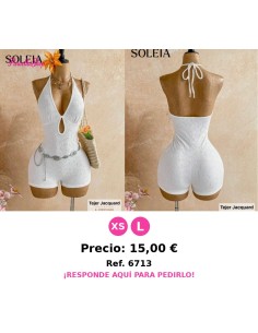 mono de cuello halter con textura de anacardo