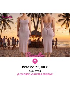 Vestido lila largo ajustado con espalda lace-up