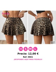 Falda corta estampado de leopardo