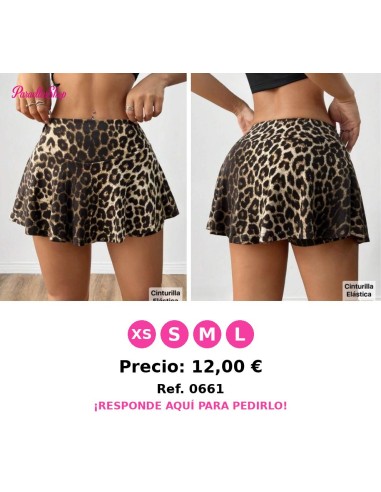 Falda corta estampado de leopardo