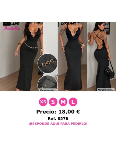 Vestido largo negro estilo streetwear