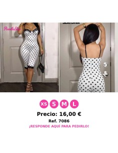 Mono con sujetador de encaje y leggings 3/4 a lunares