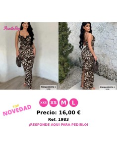 Vestido ajustado de mujer con estampado de leopardo