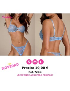 Conjunto de sujetador y bragas con aros y cierre trasero