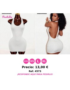 Vestido corto ajustado de vendaje blanco