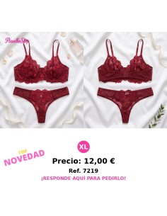 Conjunto de lencería Dos piezas en color burdeos