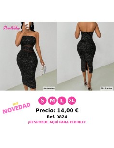 Vestido mini ajustado con paneles de malla metálica sexy
