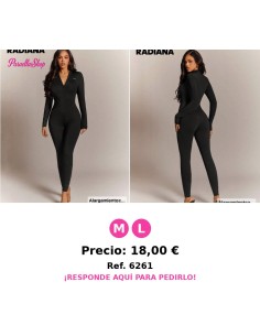 Mono de manga larga con cremallera frontal sexy