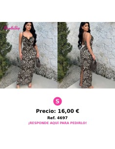 Vestido ajustado de mujer con estampado de leopardo
