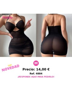 Camisón sexy de malla hueca
