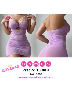 vestido de noche de malla transparente