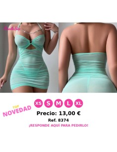 vestido de noche de malla transparente