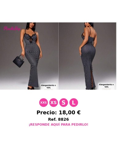 Vestido camisero ajustado de mujer con estampado de lunares