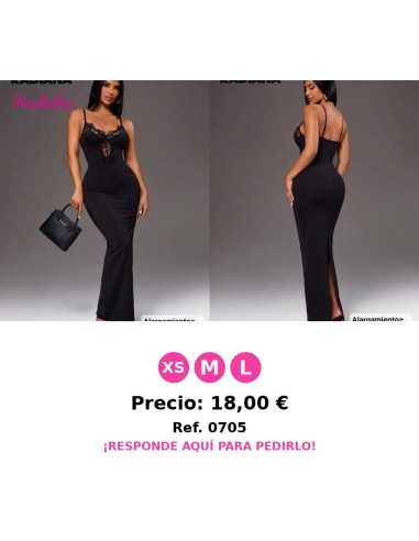 Vestido sexy elegante único de encaje negro con patchwork