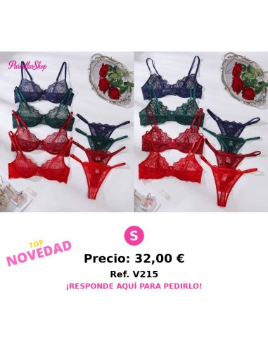 4 Conjunto de lencería con encaje