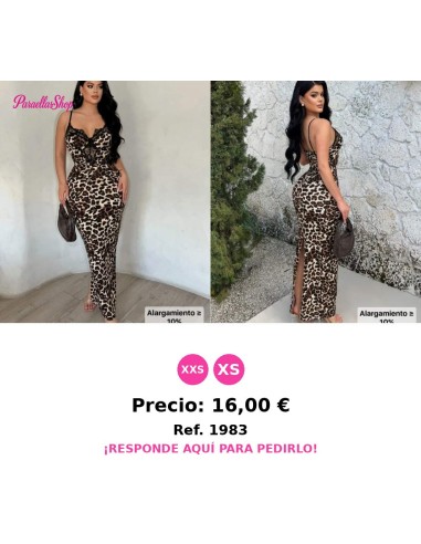 Vestido ajustado de mujer con estampado de leopardo