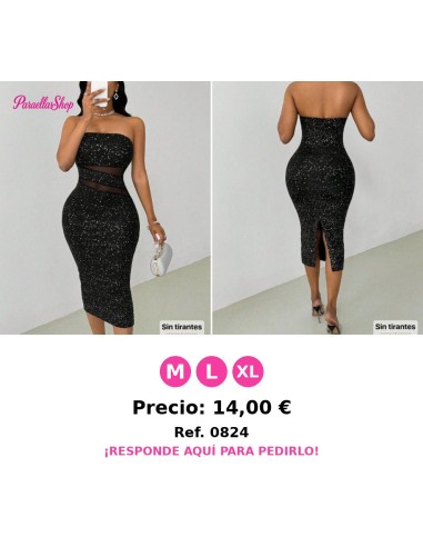 Vestido mini ajustado con paneles de malla metálica sexy