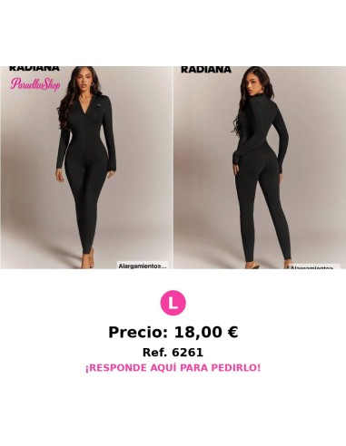 Mono de manga larga con cremallera frontal sexy