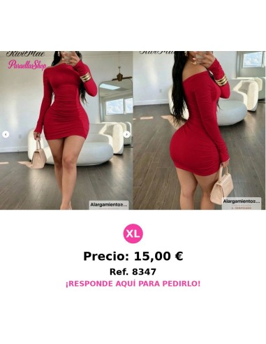 Vestido mini casual de fiesta con pliegues de unicolor