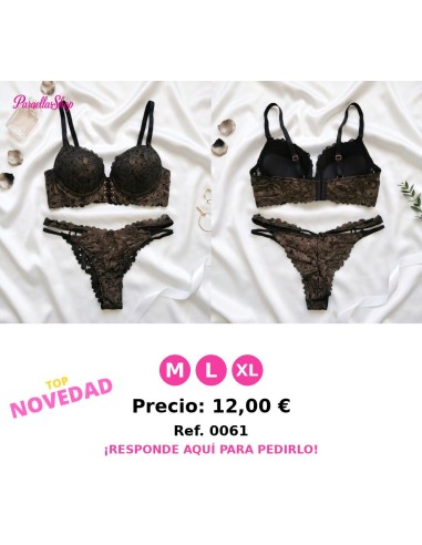 Conjunto de Encaje Bicolor con Efecto Metalizado