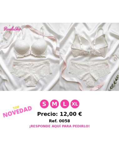Sujetador Acolchado y Braguita Clásica de Encaje