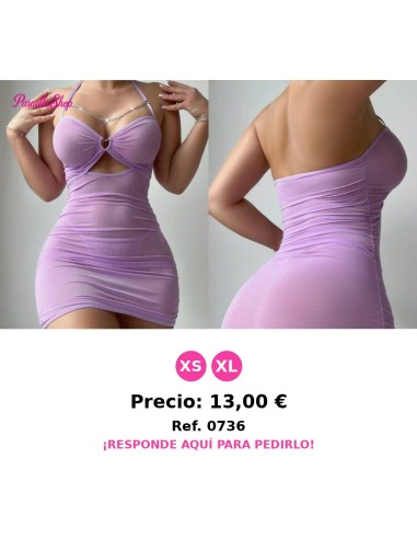 vestido de noche de malla transparente