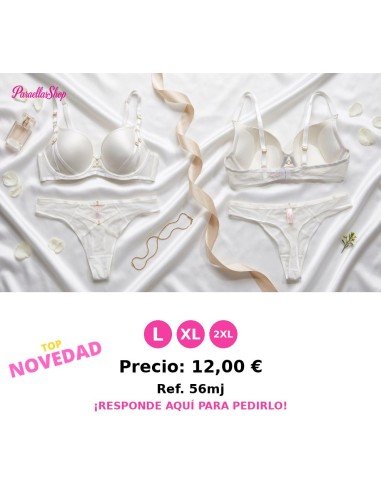 Sujetador Moldeado y Tanga con Paneles Semitransparentes