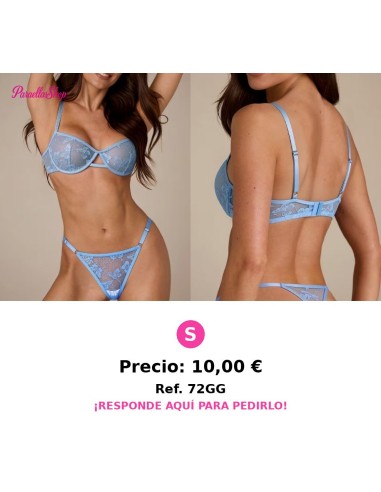 Conjunto de sujetador y bragas con aros y cierre trasero