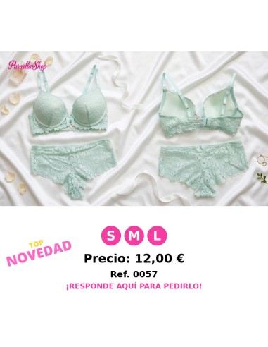 Conjunto Verde Agua con Detalles Festoneados